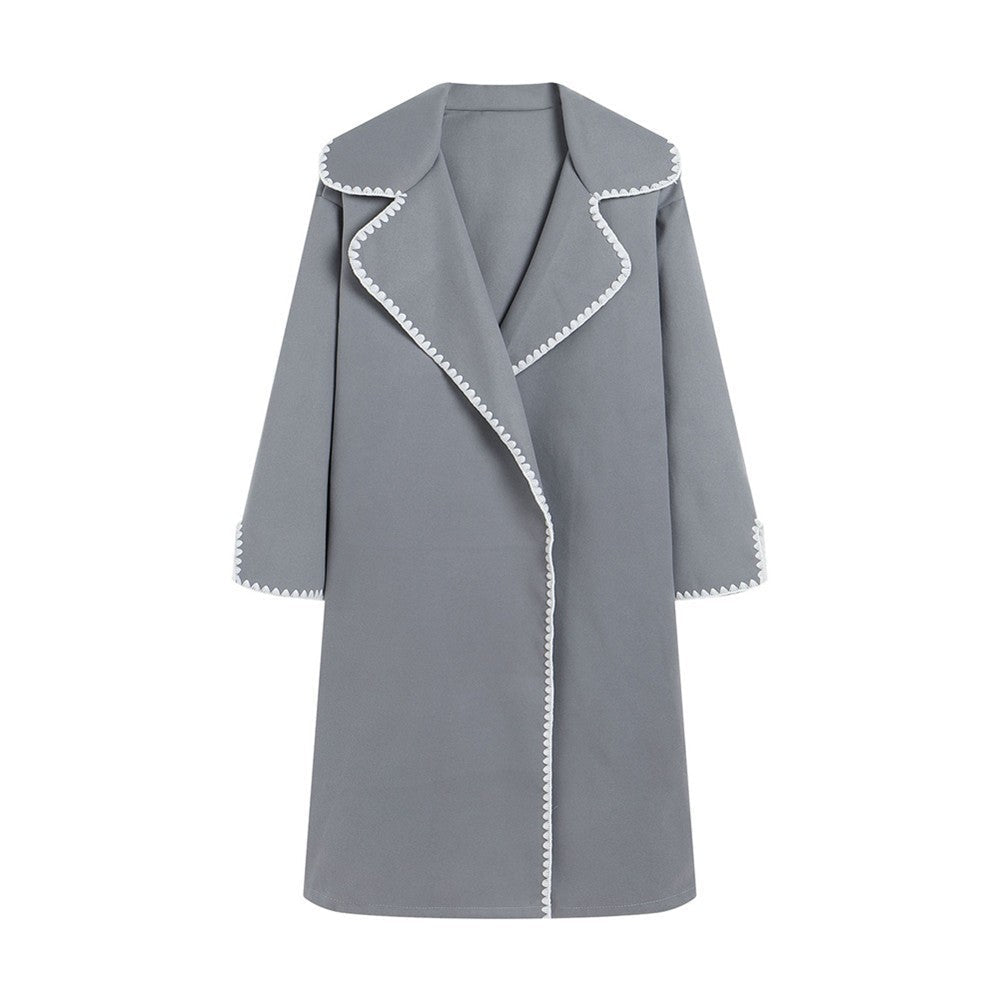 Drune | Windbreaker Jacke Übergroß Fit Wolle Weite Revers Shell Stickerei