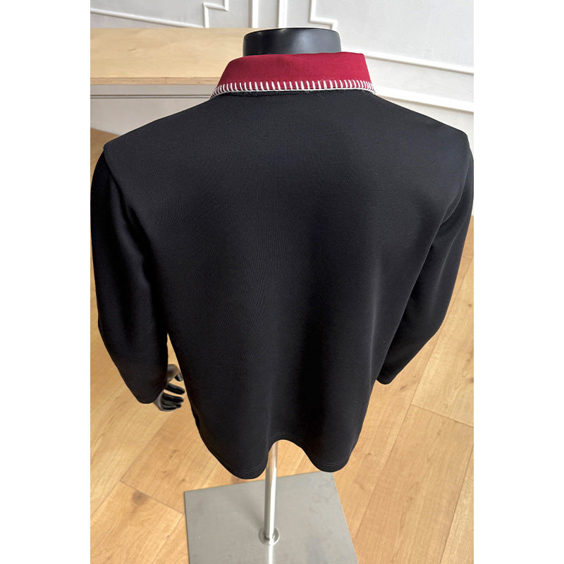 Herren Modischer Stehkragen-Pullover mit Reißverschluss Drune