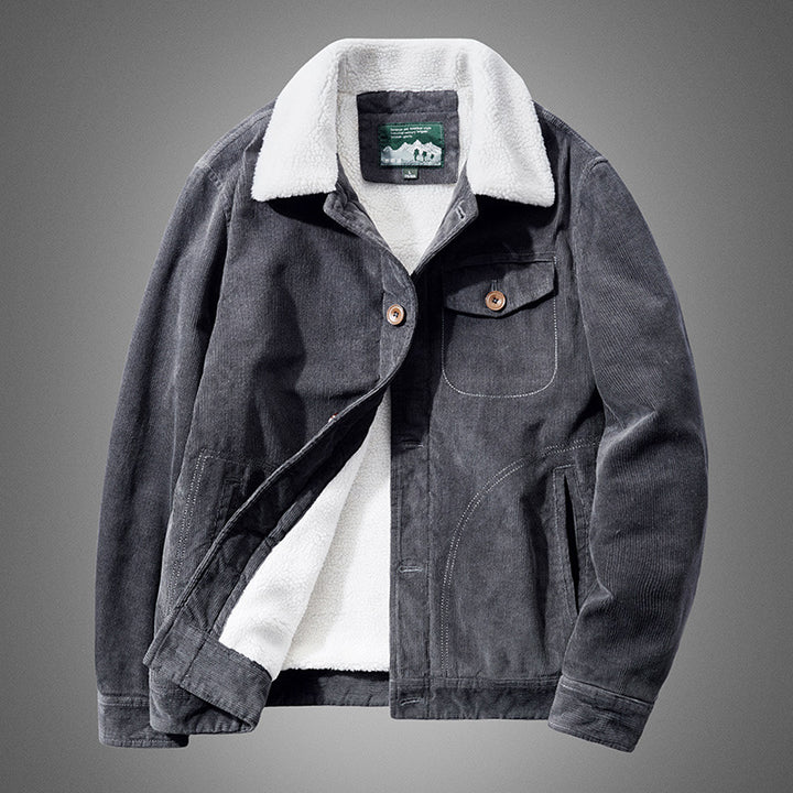 Herren Lässige Cordjacke mit Teddyfutter Drune
