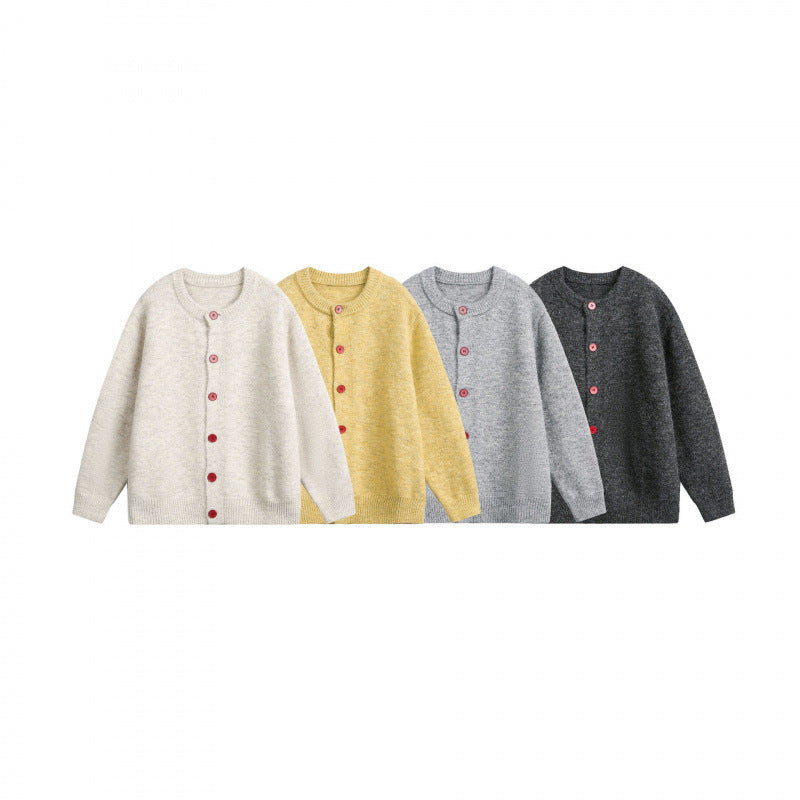 Damen Geknöpfte Strickjacke im Oversize‑Cut mit Rundhals, Rippbündchen und kontrastknöpfen Drune