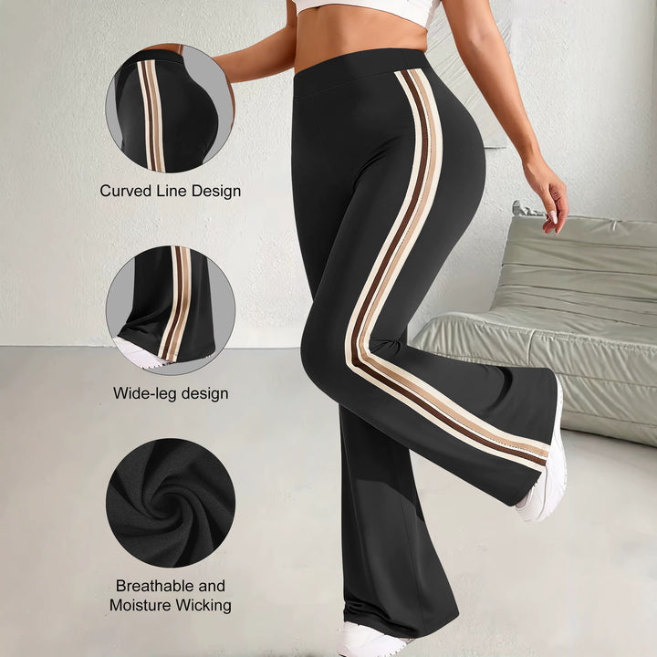 Damen High-Waist Schlaghose mit seitlichem Streifen und Scrunch-Po Drune