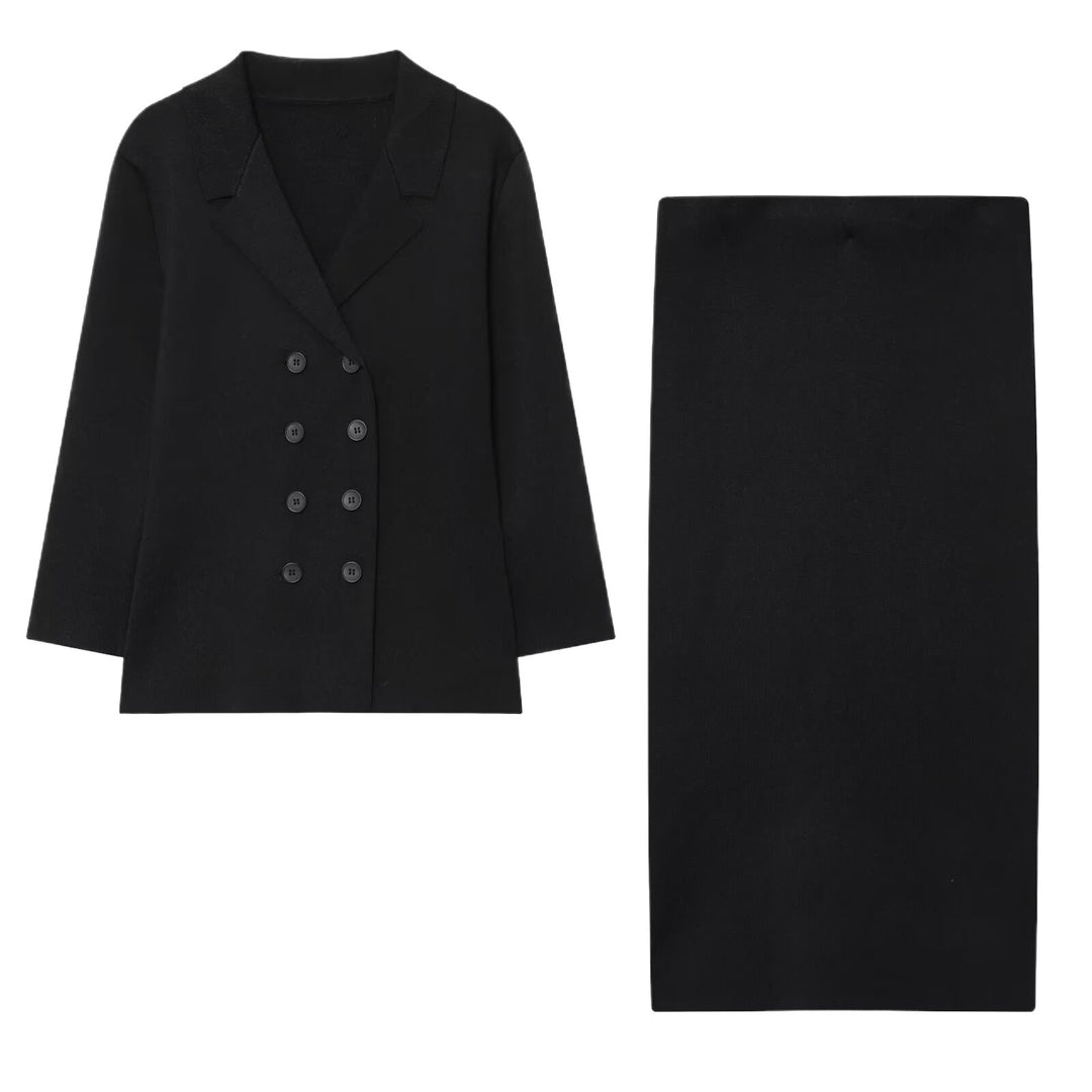 Damen elegante Double-Breasted Blazerjacke Drune