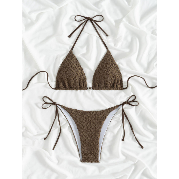 Damen Triangel-Bikini mit strukturiertem Obermaterial und verstellbaren Bändern Drune