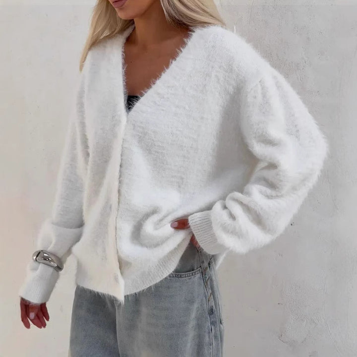Damen Kuscheliger Strickjacke mit modernen Knopfdetails und lässigem Schnitt Drune