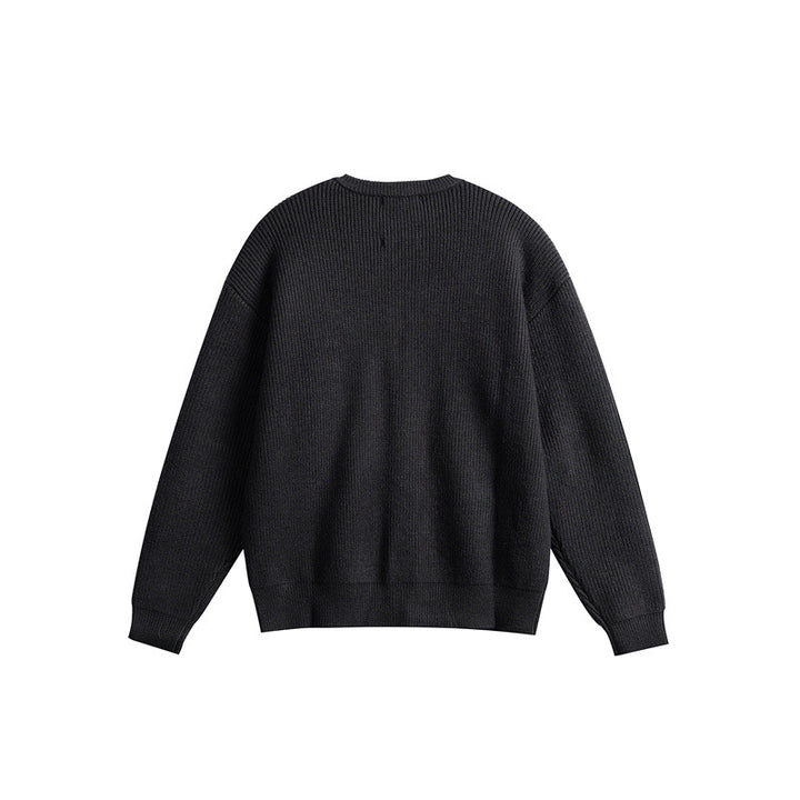 Damen Oversize-Rippenstrick-Cardigan mit Rundhals und durchgehender Knopfleiste Drune