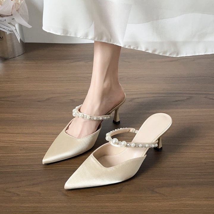 Damen Elegante Slingback-Pumps mit modischen Perlenakzenten Drune