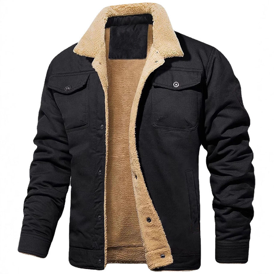 Herren gefütterte Steppjacke im Utility-Stil mit warmem Innenfutter Drune