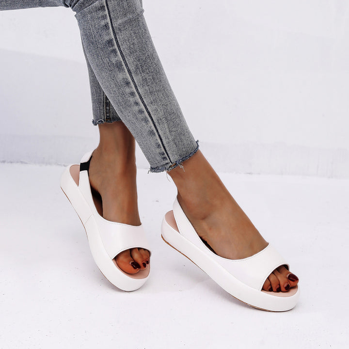 Damen Slingback Sandalen mit modischem Plateau und verstellbarem Riemen Drune