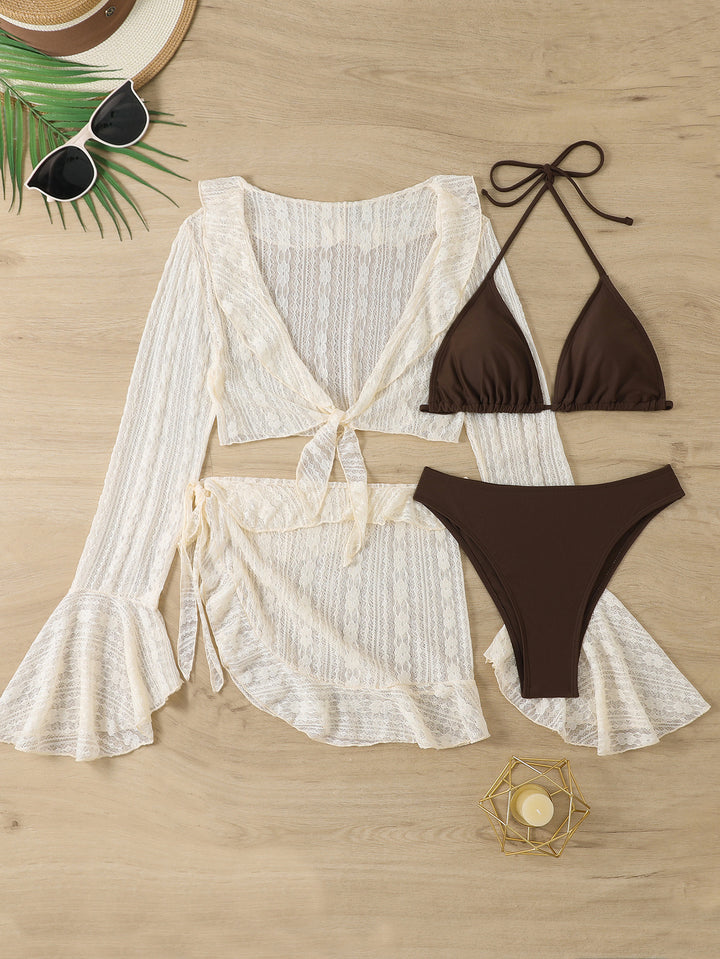 Damen Bikini-Set mit schickem Wickeloberteil und dekorativem Rock Drune