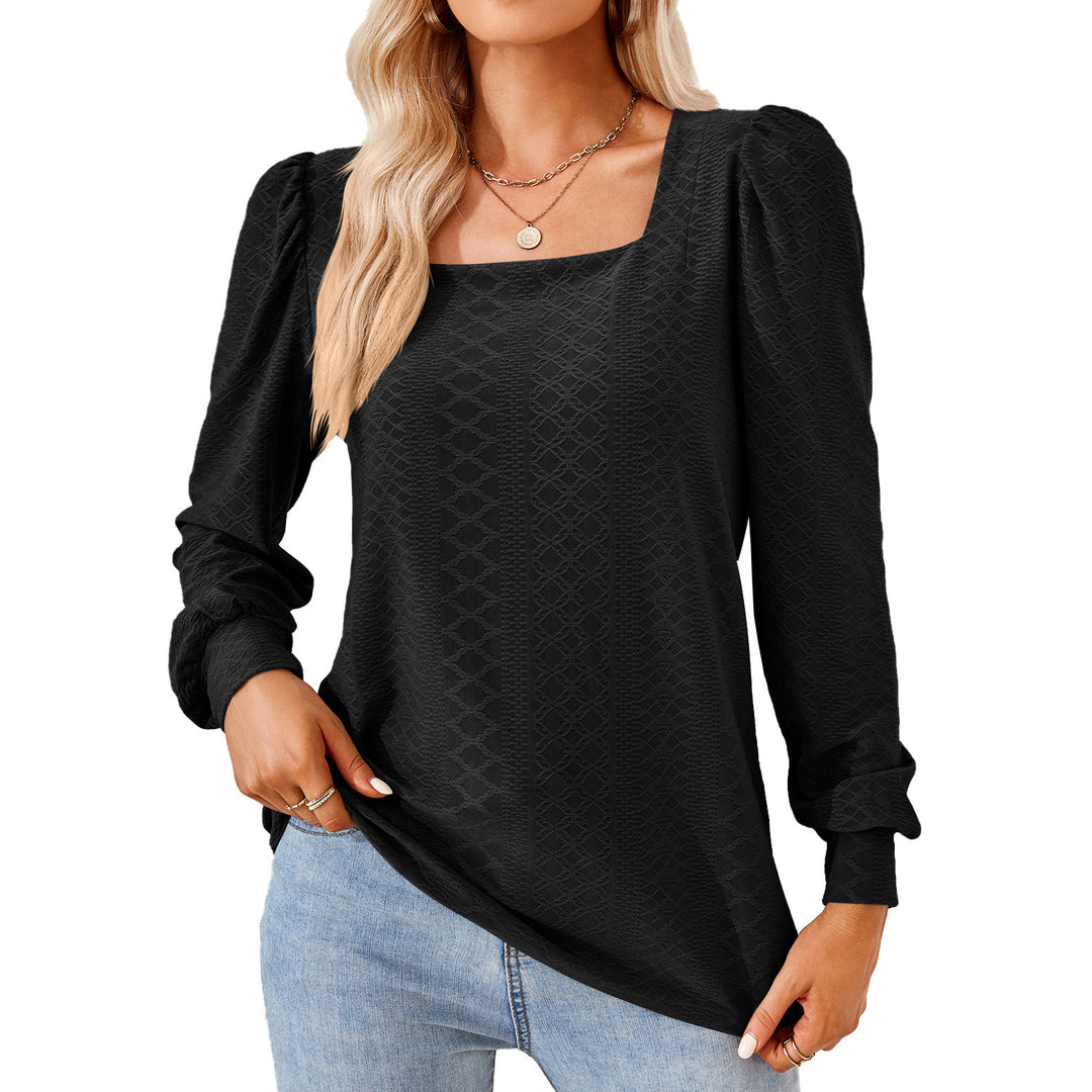 Damen Leichtes Blusenshirt mit eleganten Puffärmeln und strukturiertem Design Drune