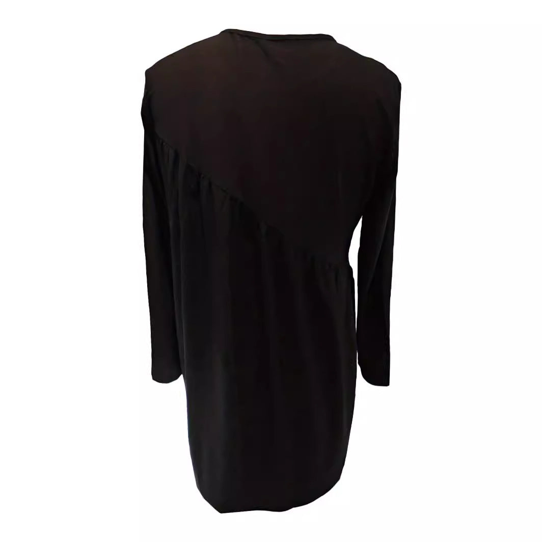 Damen elegantes Minikleid mit asymmetrischem Saum und Rüschendetails Drune