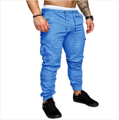 Herren nan taillierter Cargo-Jogger mit elastischem Bund, Kordelzug und aufgesetzten Taschen Drune