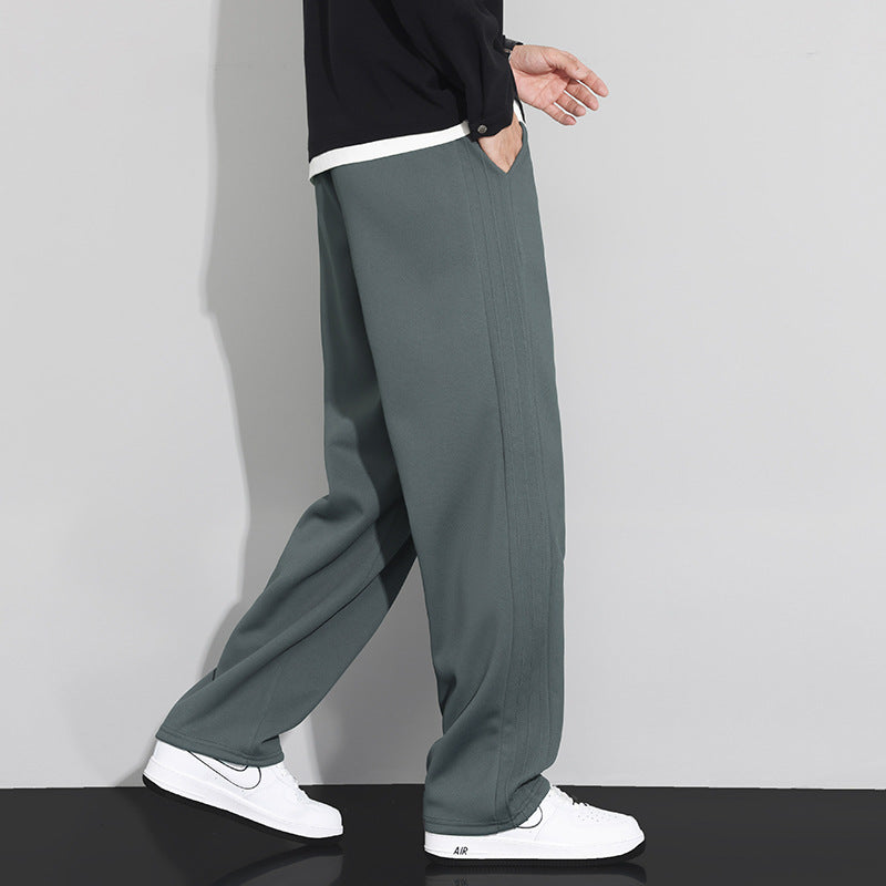 Herren Locker-weit geschnittene Lounge-Jogginghose mit Baumwoll-Fleece-Innenfutter und verstellbarem Kordelzug Drune