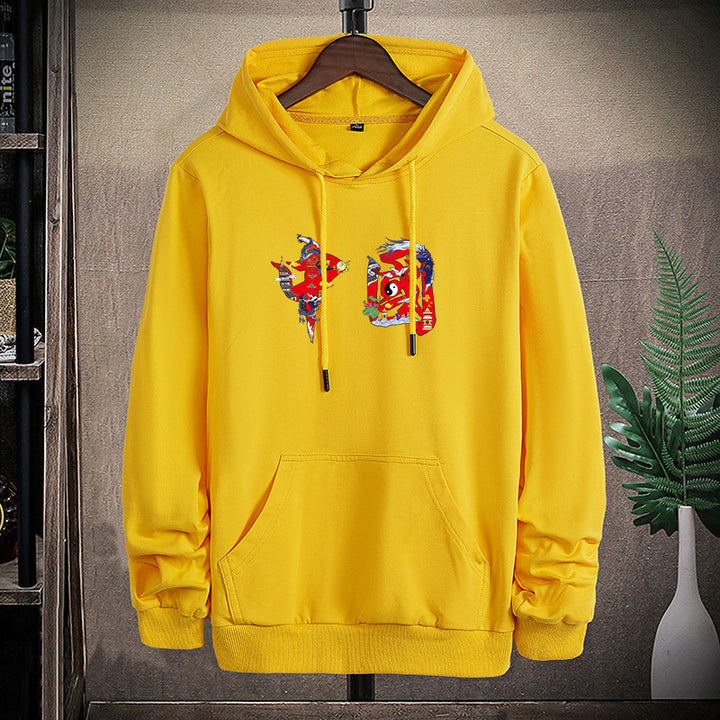 Unisex Kapuzen-Sweatshirt mit Kängurutasche und auffälligem Grafikprint Drune