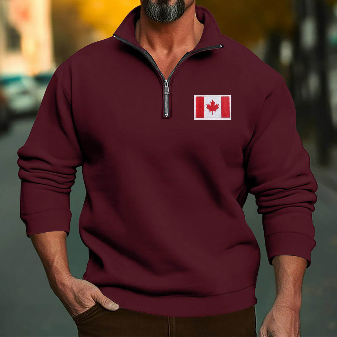 Herren Fleece-Pullover mit hoch schließendem Kragen und Reißverschluss Drune