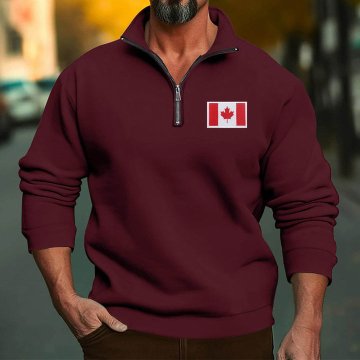 Herren Fleece-Pullover mit hoch schließendem Kragen und Reißverschluss Drune