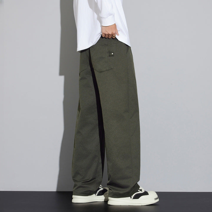 Herren Weite Relaxed‑Fit Stoffhose mit Tunnelzug & Bügelfalte Drune