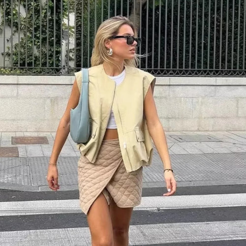 Femme Utility Weste mit Reißverschluss und Taschen-Detail Drune