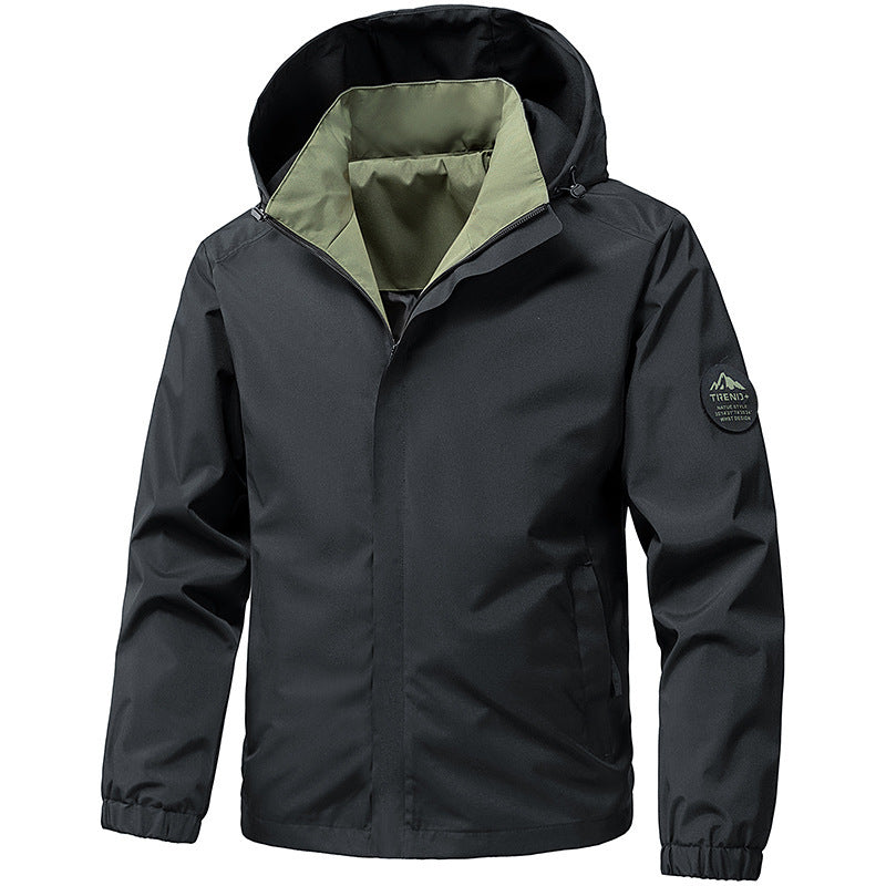 Herren technische Kapuzen-Softshelljacke mit verstellbarer Kapuze und Utility-Taschen Drune