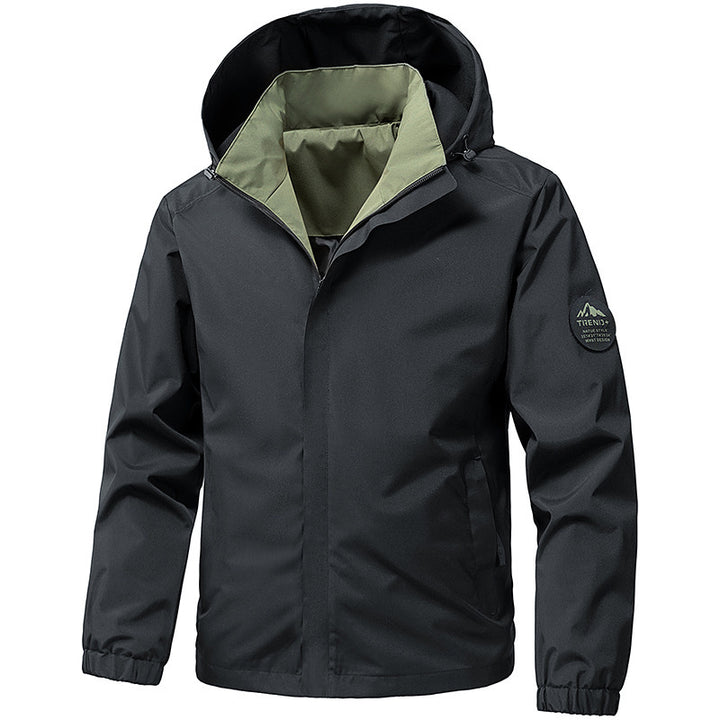 Herren technische Kapuzen-Softshelljacke mit verstellbarer Kapuze und Utility-Taschen Drune