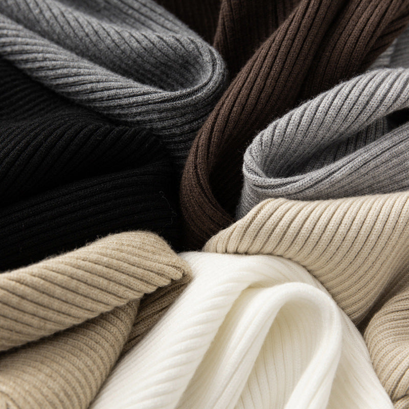 Damen Weite Rippstrick-Hose mit Tunnelzug und fließender Palazzo-Silhouette Drune