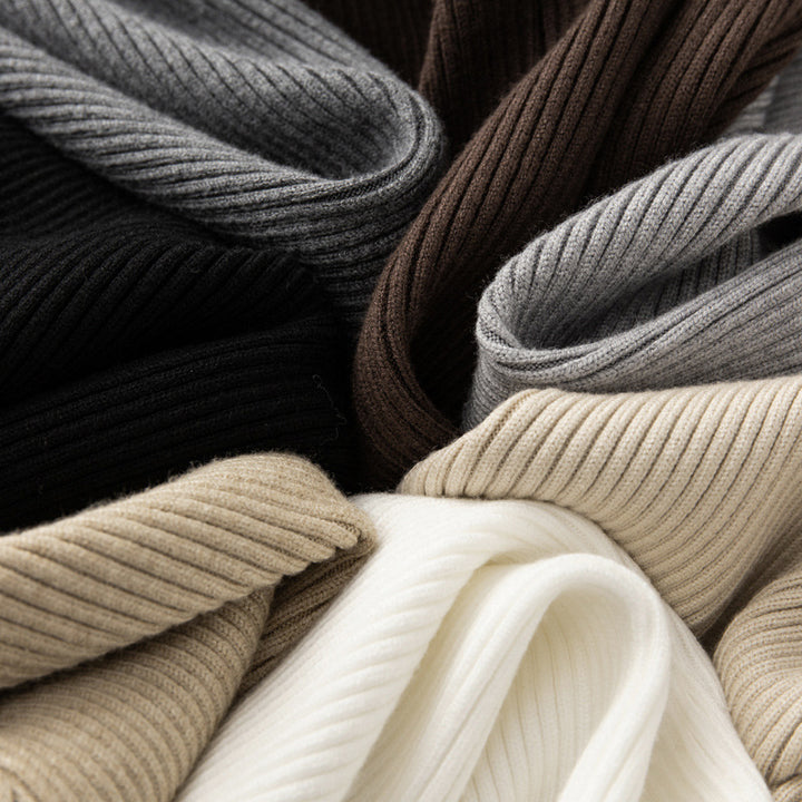 Damen Weite Rippstrick-Hose mit Tunnelzug und fließender Palazzo-Silhouette Drune