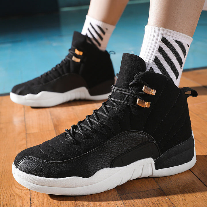 Herren High-Top Basketball-Sneaker mit gepolstertem Knöchelkragen und rutschfester Gummisohle Drune