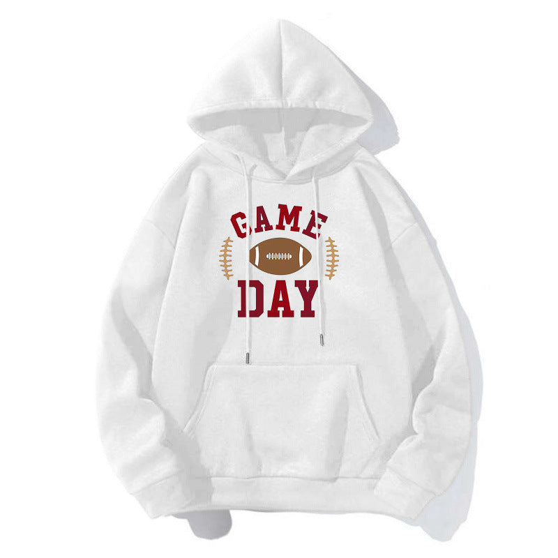 Damen Sportlicher Kapuzenpullover mit Football-Motiv Drune