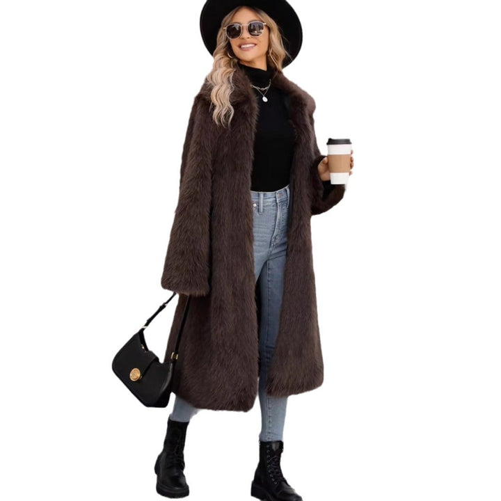 Damen Modischer Long Coat Drune