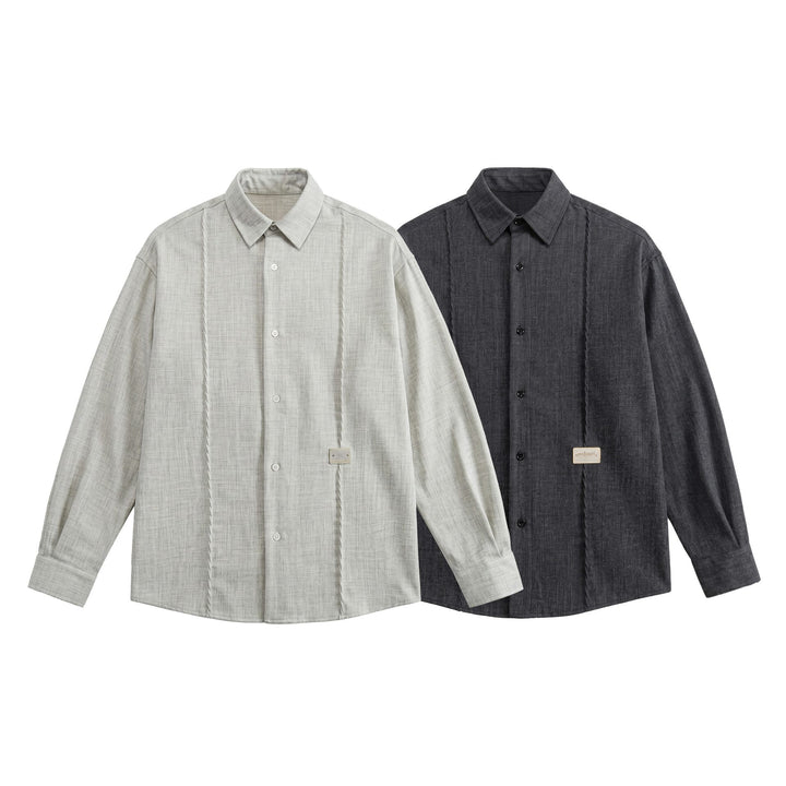 Herren Oversize-Hemdjacke aus leichter Denim-Optik mit sichtbaren Ziernähten Drune