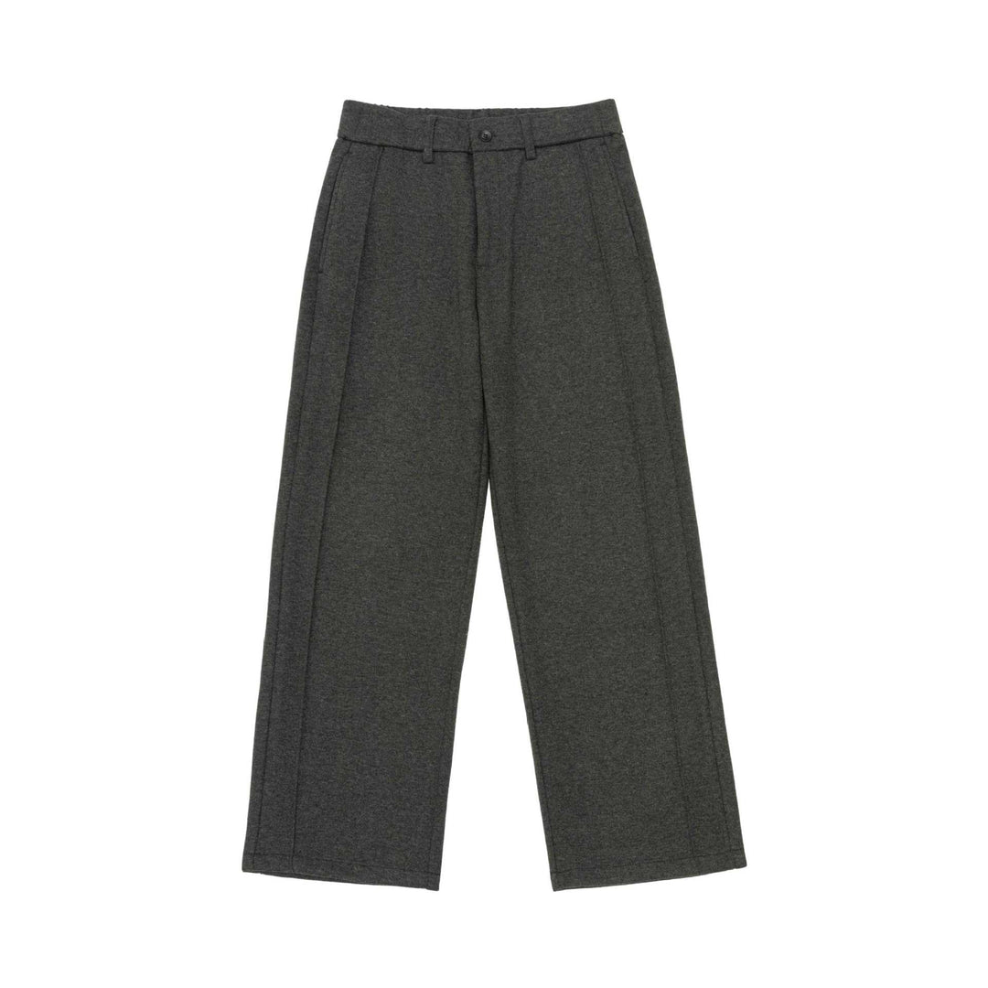 Damen Weite Bundfaltenhose aus Sweatstoff mit hoher Taille und Bügelfalte Drune