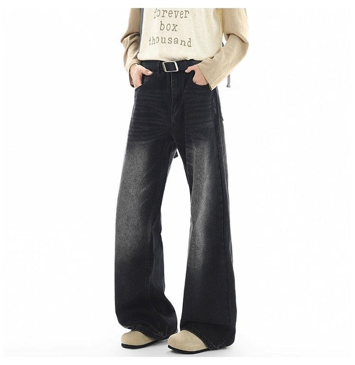 Damen Hochtaillierte Weite Jeans Drune