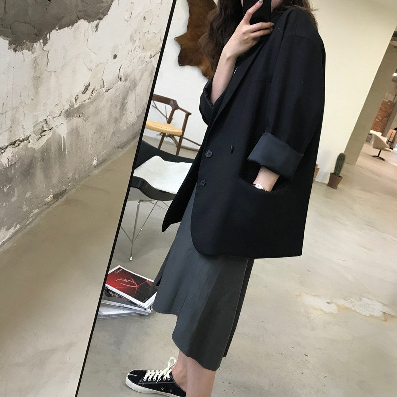 Damen Oversized Blazer mit doppelter Knopfleiste Drune