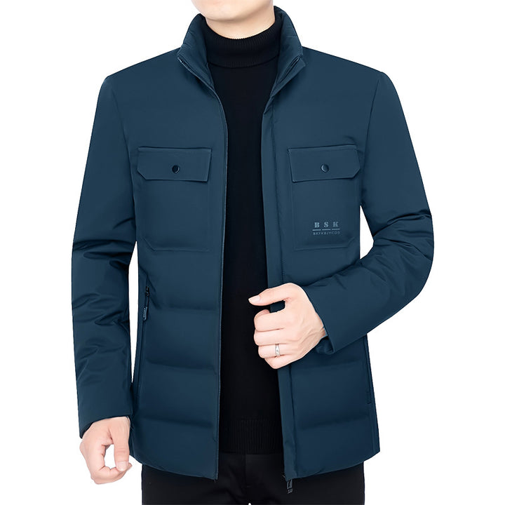 Herren Thermisch gepolsterte Cityjacke mit Stehkragen und Brustklappen Drune
