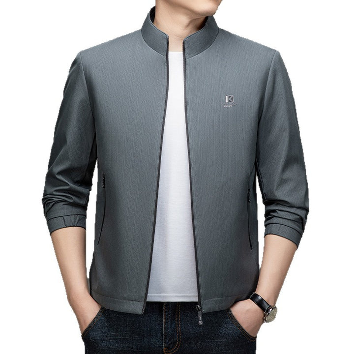 Herren Leichte Utility-Jacke mit hohem Kragen Drune