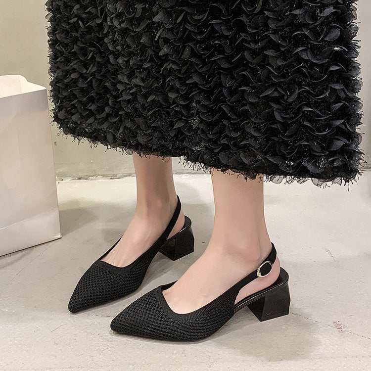 Damen Slingback-Pumps mit strukturiertem Obermaterial und elegantem Blockabsatz Drune