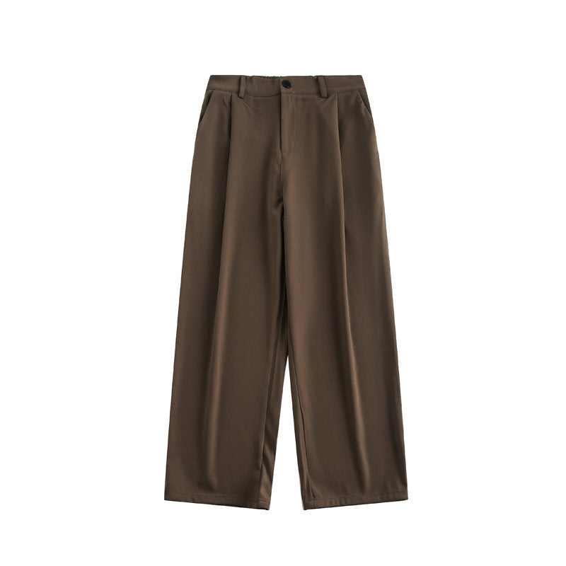 Damen Weite hochtaillierte Stoffhose mit Bundfalte und weitem Bein Drune
