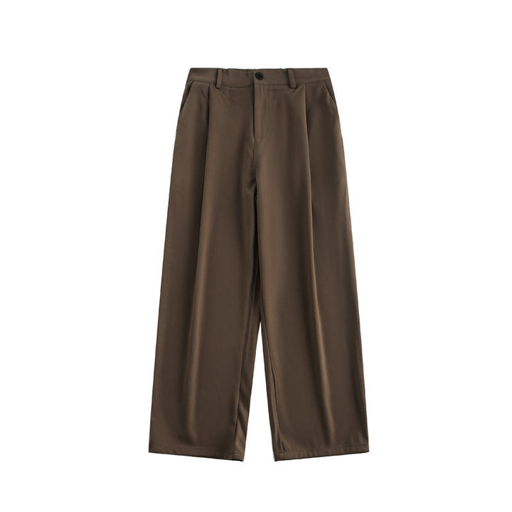 Damen Weite hochtaillierte Stoffhose mit Bundfalte und weitem Bein Drune