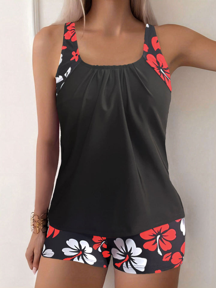 Damen Badeanzug-Set mit stilvollem Blumenmuster Drune