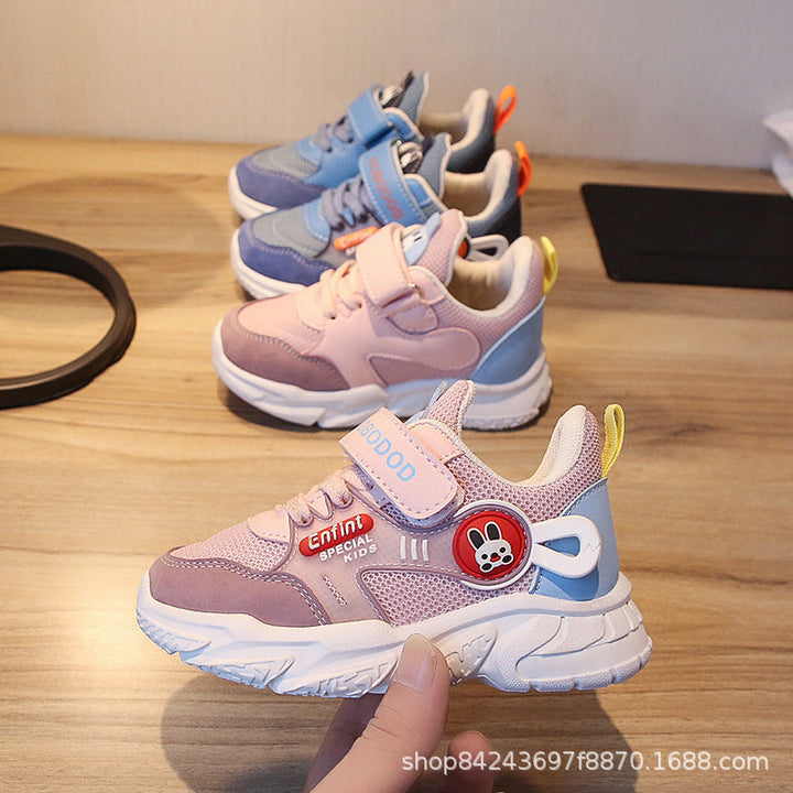 Damen Sportliche Kindersneaker mit verstellbarem Klettverschluss und niedlichem Tiermotiv Drune