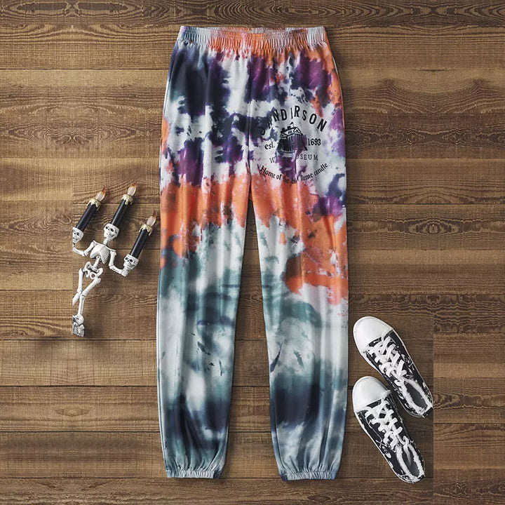 Damen Sportliche Freizeithose mit modischem Batikdesign Drune