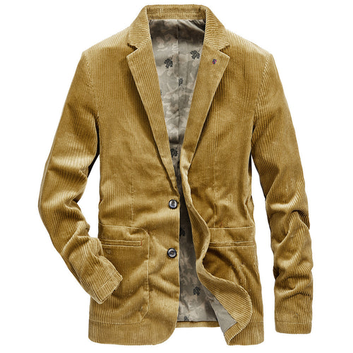 Herren Cordblazer aus Feincord mit gemustertem Innenfutter und Revers Drune
