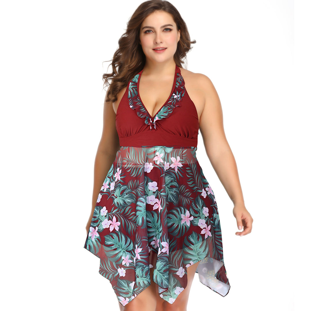 Damen Strandkleid mit floralem / luftigen Überwurf Drune