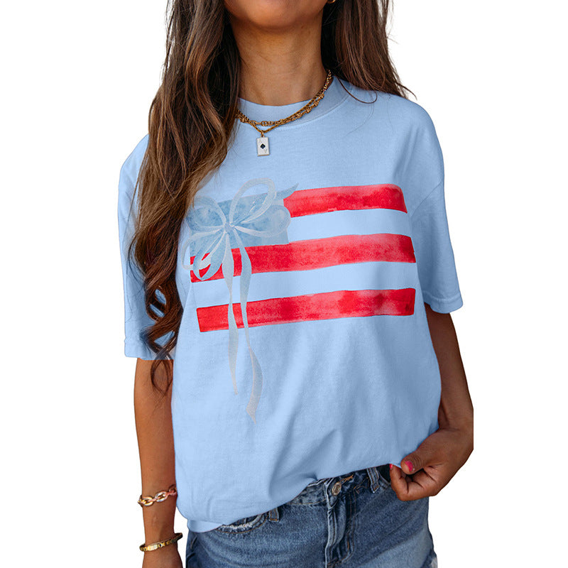 Damen T-Shirt mit künstlerischem Flaggenmotiv Drune