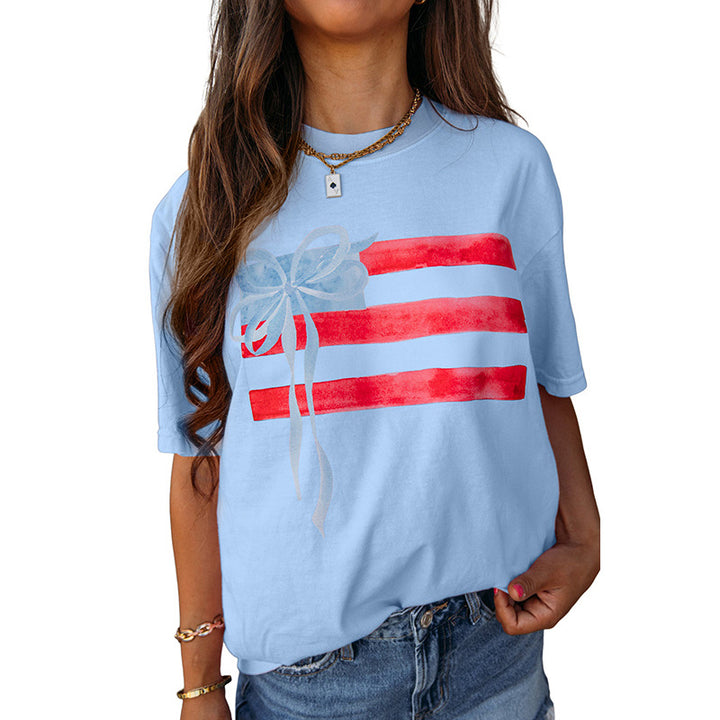 Damen T-Shirt mit künstlerischem Flaggenmotiv Drune