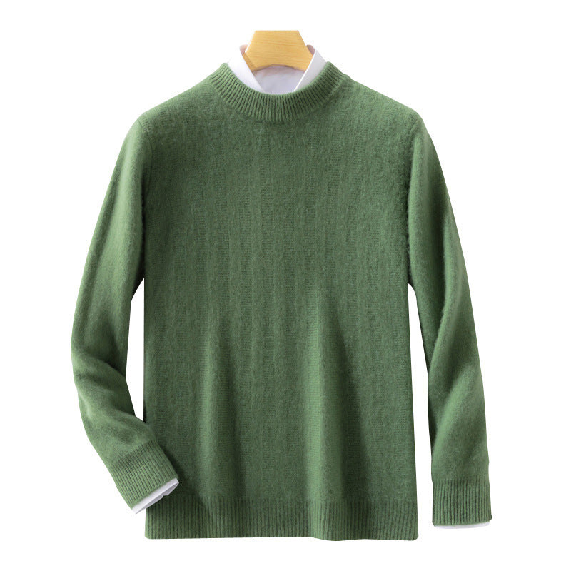 Herren Feinstrickpullover mit kurzem Stehkragen, strukturierter Längsrippe und schlanker Passform Drune