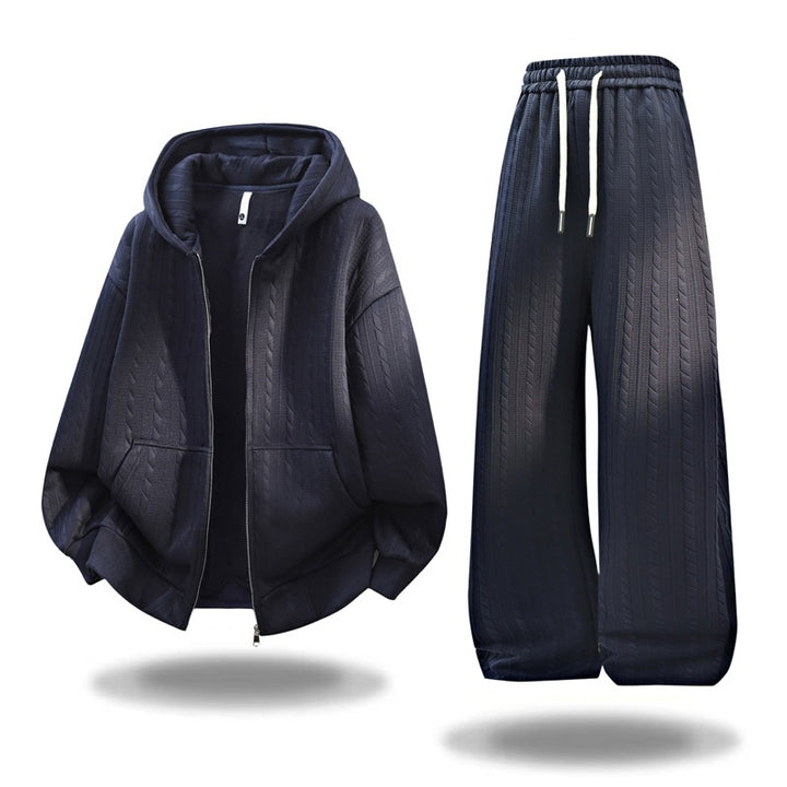 Damen Oversize Strick‑Kapuzenjacke mit Zopfmuster, Reißverschluss & Kängurutaschen Drune