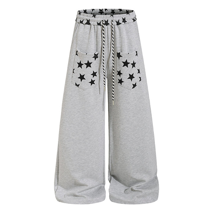 Damen Extraweite Palazzo-Sweathose mit Komfortbund, Kordelzug und Sternapplikation Drune