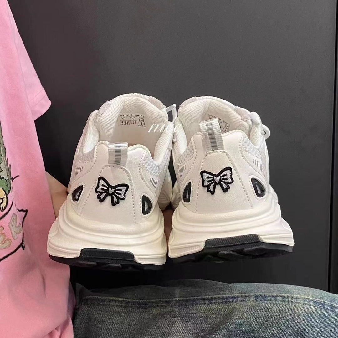 Damen Sneakers mit verspieltem Schleifendetail und atmungsaktiver Mesh-Oberfläche Drune