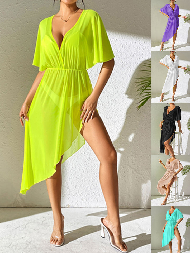 Damen Fließendes Hochgeschlitztes Strand-Überwurfkleid Drune